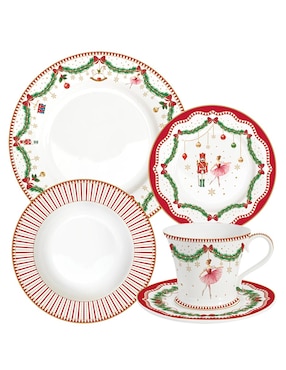 Vajilla N Narrative lifestyle navidad de porcelana para 4 personas