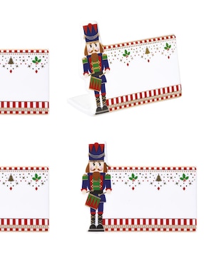 Set de portanombre navideño N Narrative forma cascanueces de porcelana