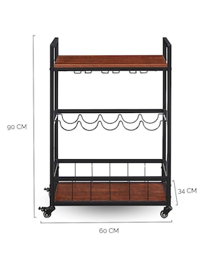 Carro de bar áreas múltiples Easy Living Spritz melamina