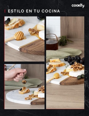 Tabla para queso Cookify de madera y mármol