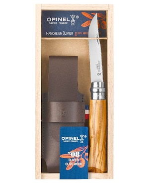 Navaja de madera de olivo con funda elegante