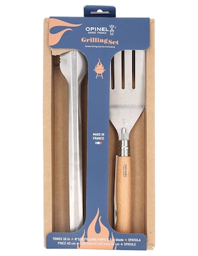 Set de cuchillo plegable y utensilios para asado y barbacoa 3 piezas