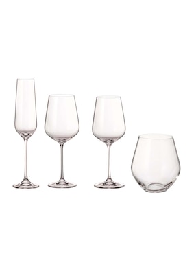 Set de copas Bohemia Globo de cristal 16 piezas