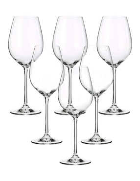 Set de copas para vino Bohemia Veronia de cristal 6 piezas
