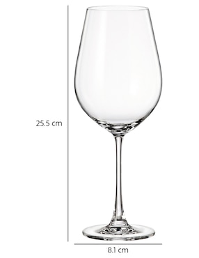 Set de copas para vino tinto Bohemia Verona de cristal 6 piezas