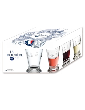 Set vasos La Rochere Abeille de vidrio con 4 piezas