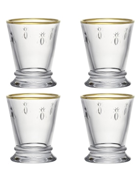 Set vasos La Rochere Abeille de vidrio con 4 piezas