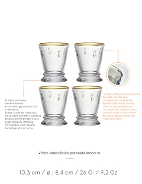 Set vasos La Rochere Abeille de vidrio con 4 piezas