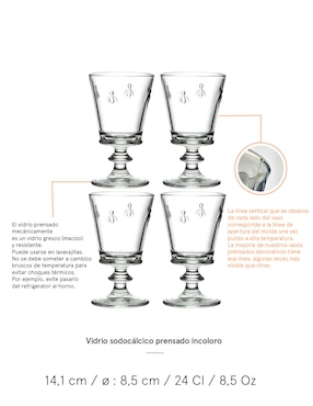Set de copas para agua La Rochere de vidrio
