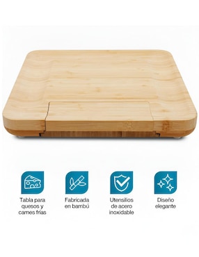 Set tabla para queso Xtellar Xtllar1029 de bambú
