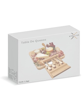 Set tabla para queso Xtellar Xtllar1029 de bambú