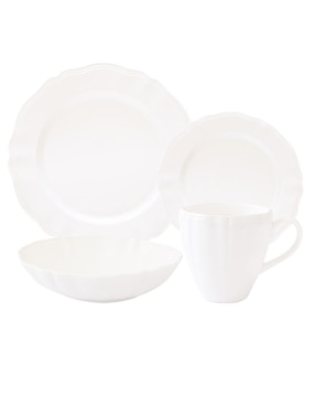 Vajilla cerrada N Narrative perle de porcelana para 4 personas