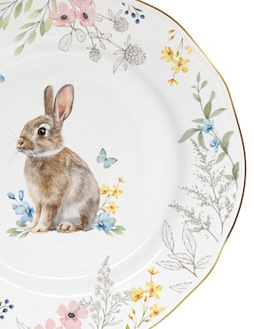 Set de plato para postre N Narrative de porcelana 4 piezas