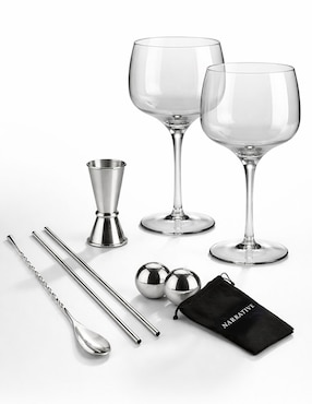 Set bar N Narrative Silver Night de acero inoxidable