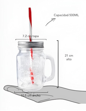 Set de vaso con tapa y popote Xtellar xtllar1912 de vidrio con 12 piezas