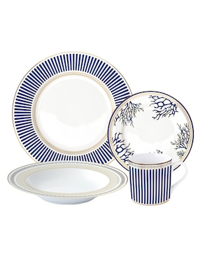 Vajilla cerrada N Narrative de porcelana para 4 personas