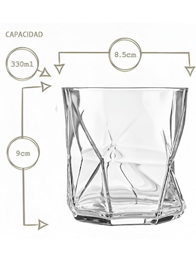 Set de vasos para whisky Xtellar xtllar1920 de vidrio con 4 piezas