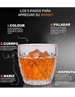 Set de vasos para whisky Xtellar xtllar1922 de vidrio con 6 piezas
