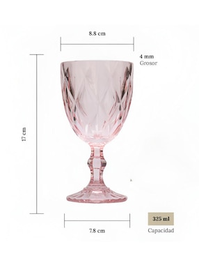 Set de copas universal Xtellar xtllar3990 de cristal 6 piezas
