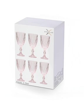Set de copas universal Xtellar xtllar3990 de cristal 6 piezas