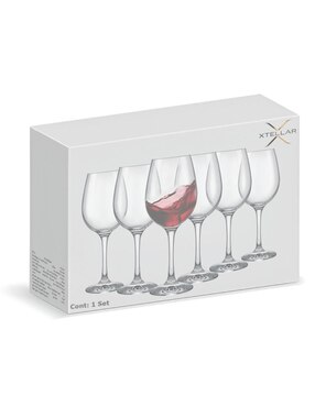 Set de copas para vino Xtellar xtllar3991 de cristal 6 piezas