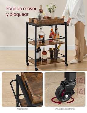 Carro de bar cocina Songmics Home Brewer madera