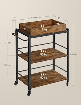 Carro de bar cocina Songmics Home Brewer madera