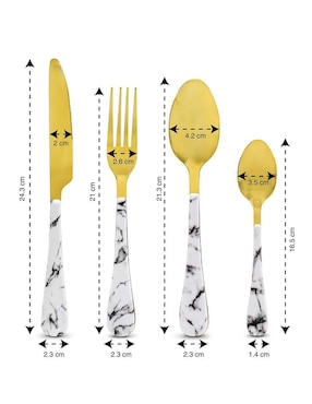 Set cubiertos Andromeda Inc de acero inoxidable 16 piezas