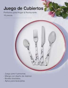 Set cubiertos Andromeda Inc de acero inoxidable 16 piezas