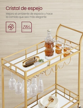 Carro de bar áreas múltiples Songmics Home Gabrila acero
