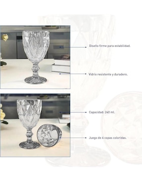 Set de copas universal Bluelander 6 piezas