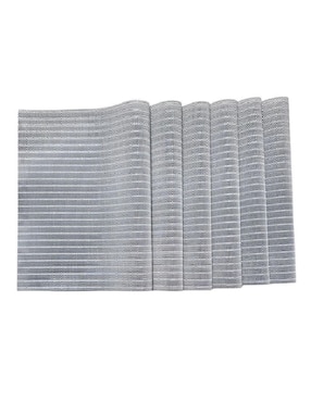 Set mantel individual rectangular de poliéster y poliuretano Genérica Linplat 18