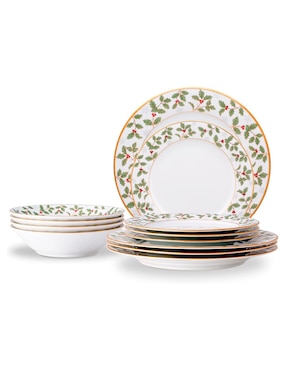 Vajilla Noritake Holly & Berry navidad de porcelana para 4 personas
