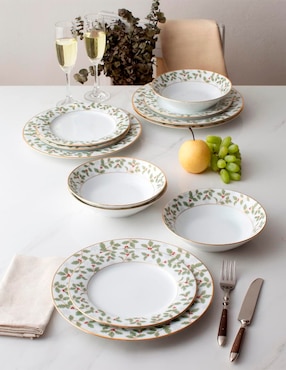 Vajilla Noritake Holly & Berry navidad de porcelana para 4 personas