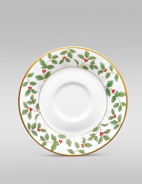 Plato para taza navideño Noritake HOLLY & BERRY de porcelana