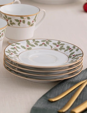 Plato para taza navideño Noritake HOLLY & BERRY de porcelana
