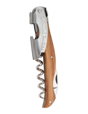 Sacacorchos de dos tiempos Jean Dubost Olive Wood de acero inoxidable