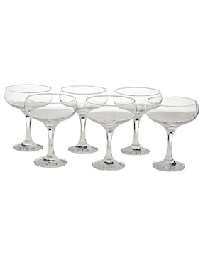 Set de copas para champán Xtellar de cristal 6 piezas