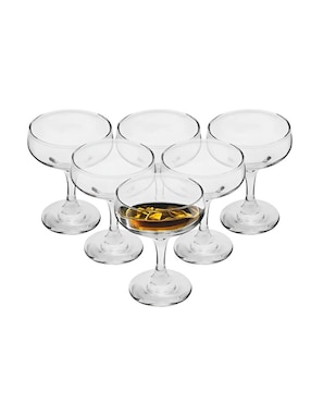 Set de copas para champán Xtellar de cristal 6 piezas