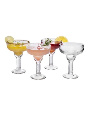 Set de copas para margarita Xtellar de vidrio 4 piezas