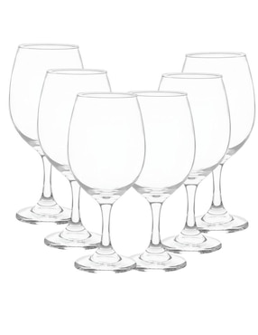 Set de copas para vino Xtellar de vidrio 6 piezas