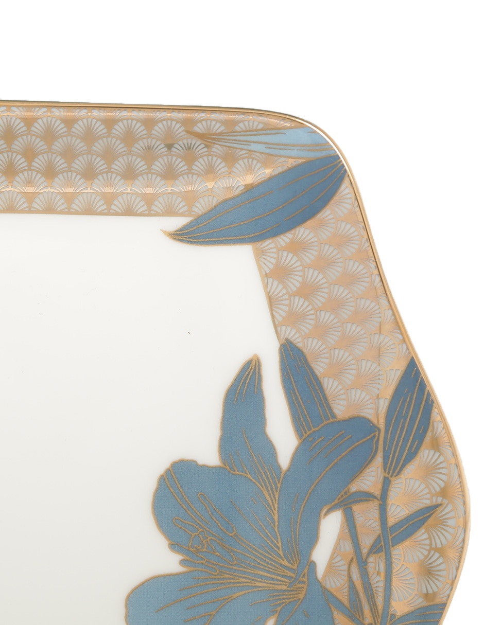 Platón Blue Lily de porcelana 2 piezas 4