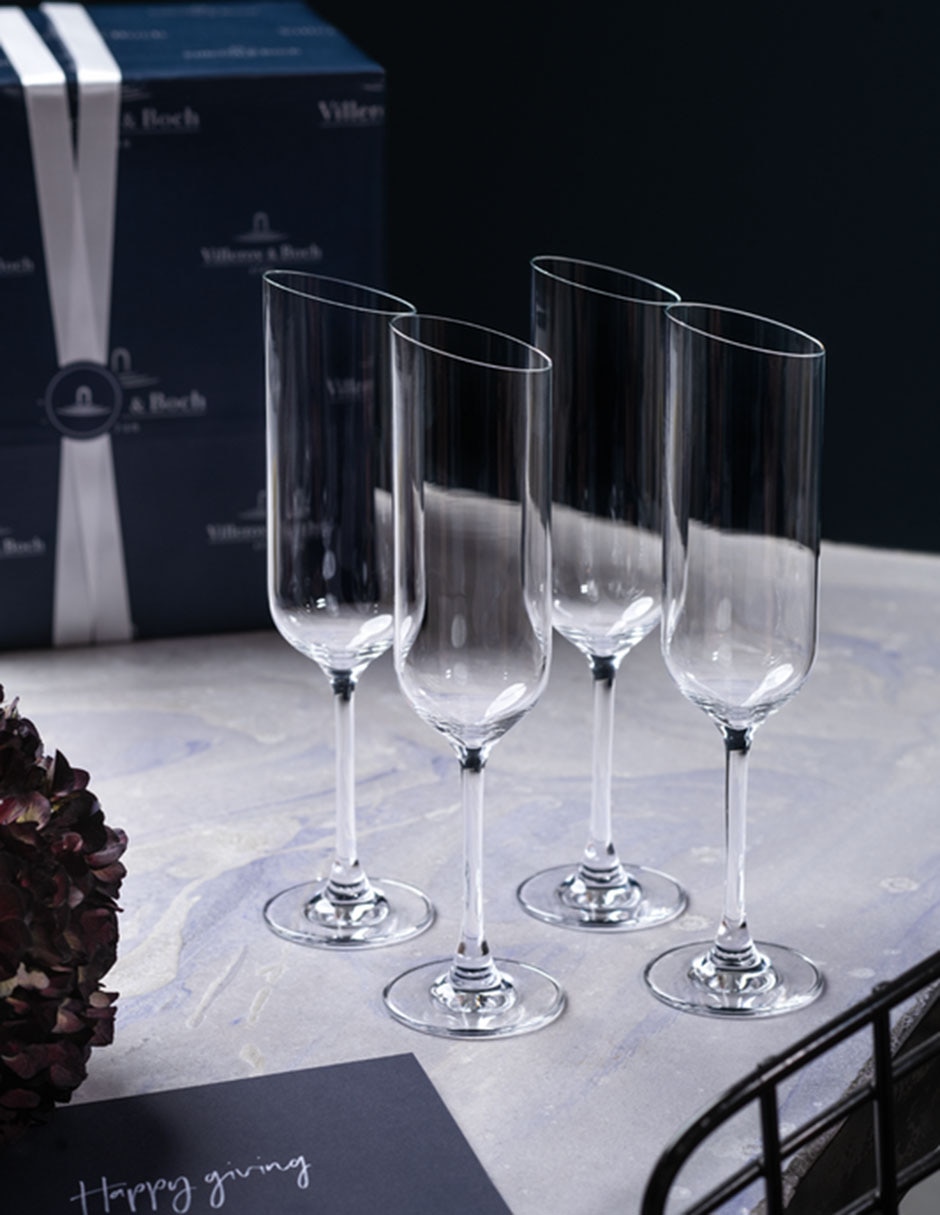 Set de copas para flauta de cristal 3