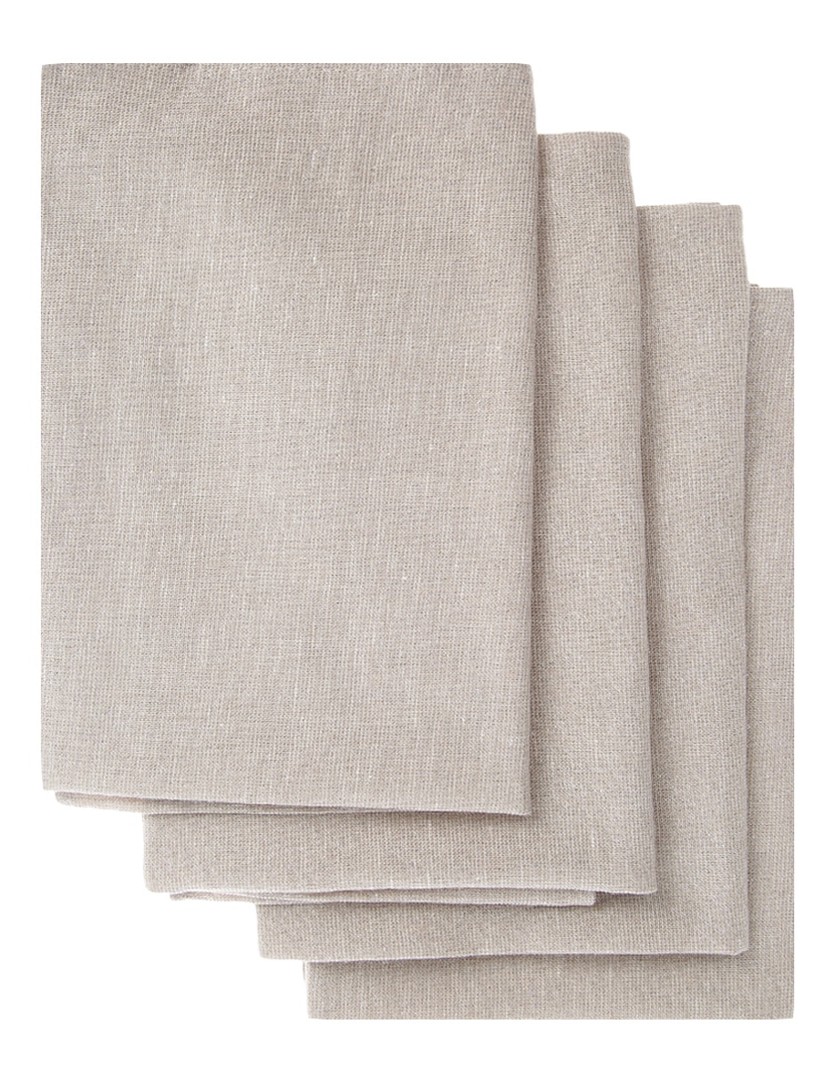 Set servilleta Oyster Metalic de lino 4 piezas