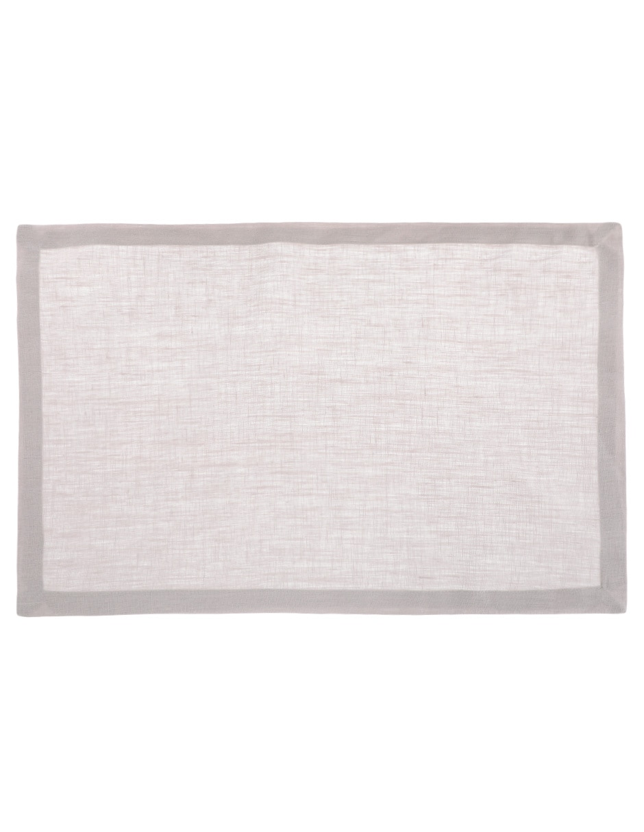 Mantel individual rectangular de lino