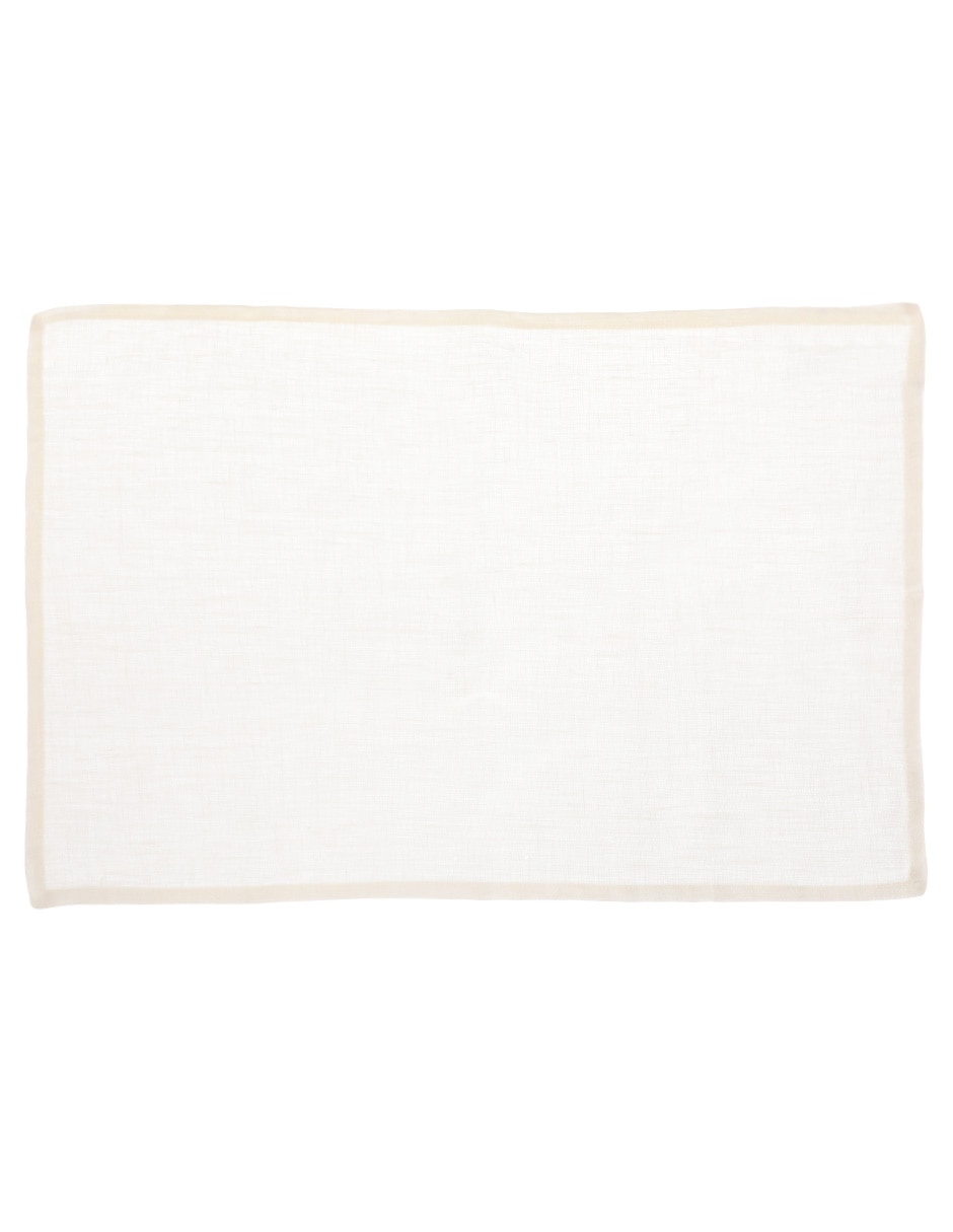 Mantel individual rectangular de lino