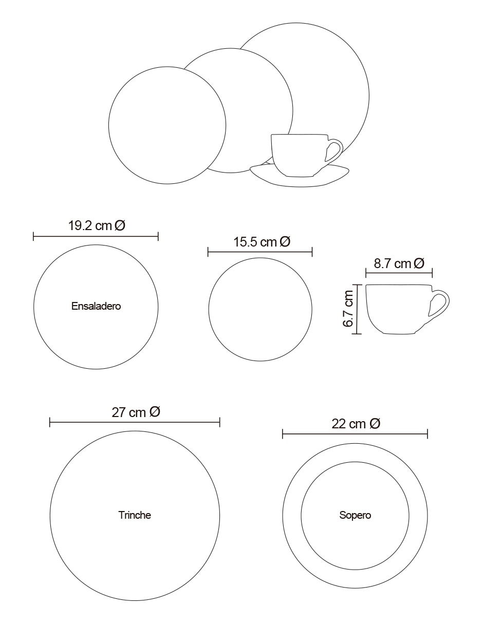 Vajilla Köstlich Marselle de porcelana para 8 personas 5