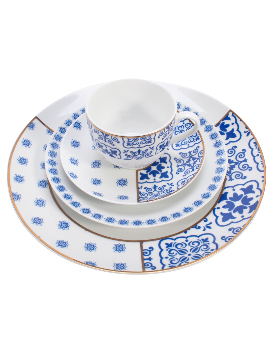 Vajilla cerrada Borja de porcelana para 4 personas 7