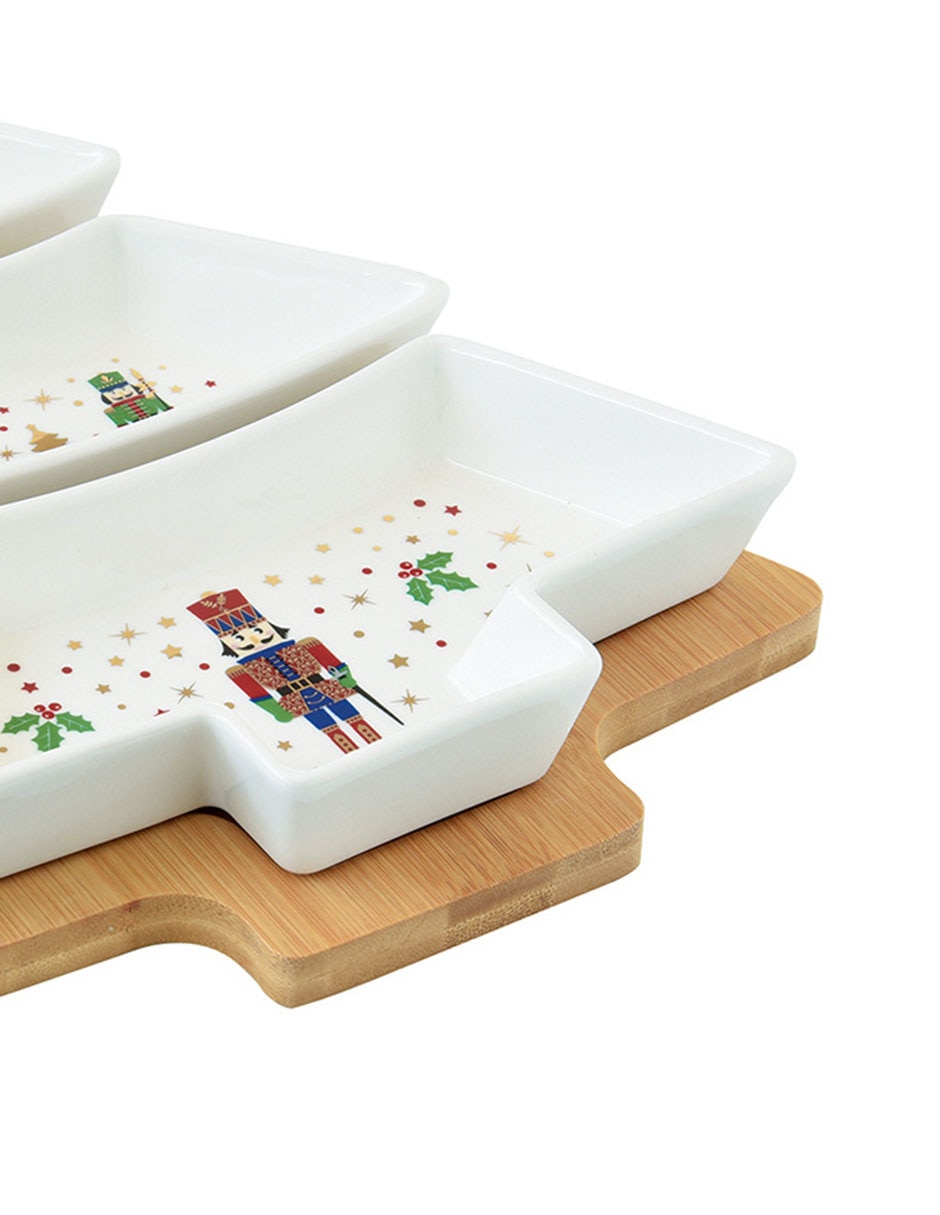 Set botanero navideño Árbol Nutcracker de porcelana 2