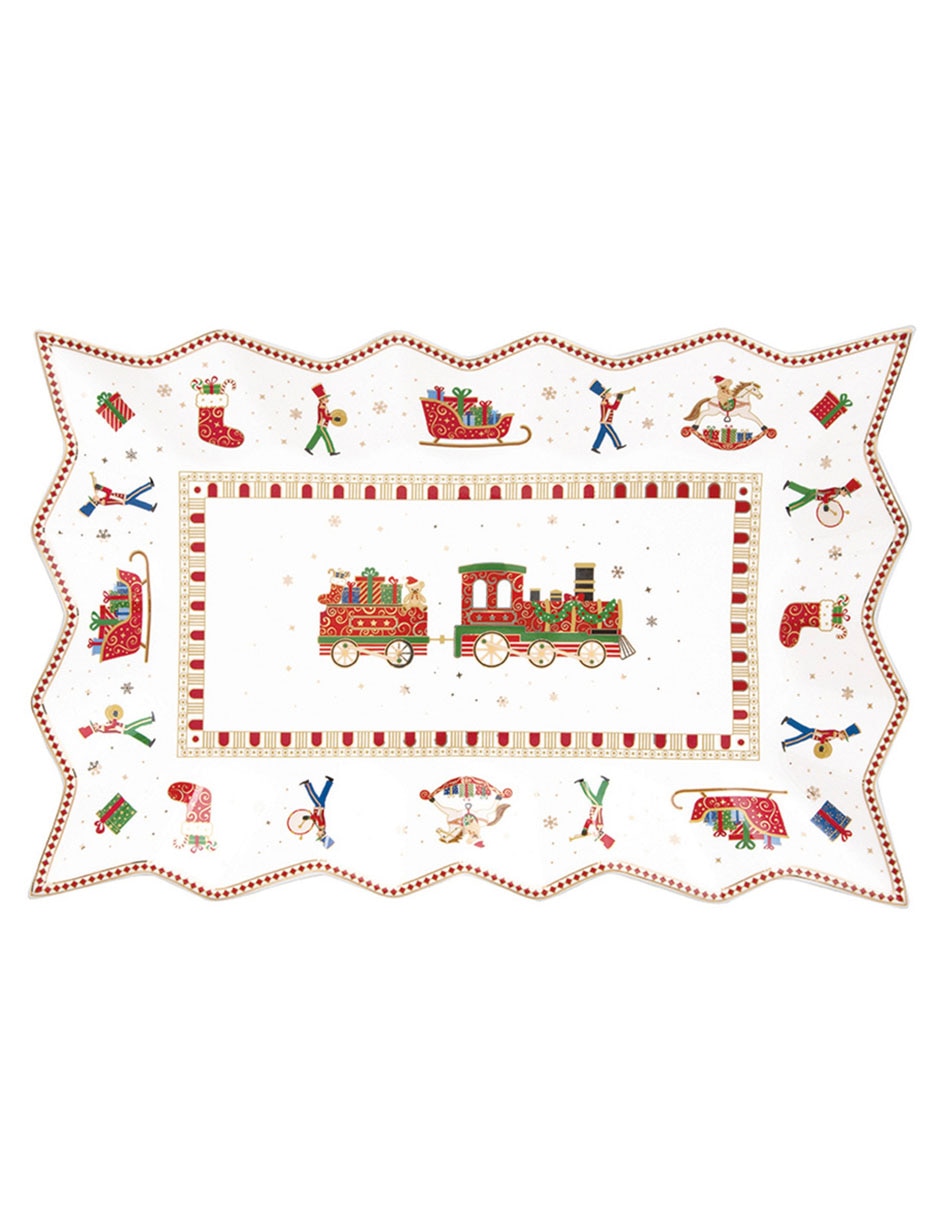 Platón navideño Polar Espress de porcelana